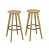 Greenington Mimosa Bar Height Stool, Caramelized - Set of Two - Set in Angle - Greenington Mimosa Bar Height Stool, Caramelized - Set of Two - Set in Angle