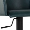 Sunpan Hensley Adjustable Stool in Dark Teal - Seat Closeup Angle