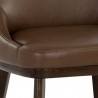 Sunpan Jody Dining Chair in Missouri Mahogany Leather - Set of Two - Seat Closeup Angle