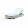 Manhattan Adjustable Chaise in Canvas Skyline w/ Self Welt - Front Side Angle - Manhattan Adjustable Chaise in Canvas Skyline w/ Self Welt - Front Side Angle