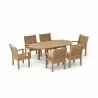 Anderson Teak Sahara 7-Piece Stackable Armchair and Bahama Oval 79" Extension Outdoor Dining Set 3 - Anderson Teak Sahara 7-Piece Stackable Armchair and Bahama Oval 79" Extension Outdoor Dining Set 3