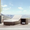 Montecito Adjustable Chaise in Canvas Flax w/ Self Welt - Lifestyle