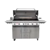 Bull BBQ 46" Diablo Drop In Grill LP/NG - 6 Burner - Front and Opened - Bull BBQ 46" Diablo Drop In Grill LP/NG - 6 Burner - Front and Opened