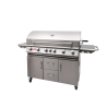 Bull BBQ 46" Diablo Drop In Grill LP/NG - 6 Burner - Angled with Cart
