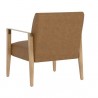 Sunpan Earl Lounge Chair in Natural - Pecan Leather - Back Side Angle