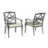 Woodard Wiltshire Dining Arm Chair with Cushion - Front and Back Angled