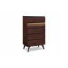 Greenington Azara Five Drawer High Chest Sable - Front Side Angle