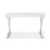Elm Desk Large In High Gloss White With Two Drawers - Front