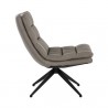 Sunpan Keller Swivel Lounge Chair Missouri Stone Leather - Side Angle