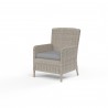 Manhattan Dining Chair in Canvas Granite w/ Self Welt - Front Side Angle
