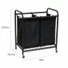 Oceanstar 2-Bag Rolling Laundry Sorter - Bronze - Dimensions - Oceanstar 2-Bag Rolling Laundry Sorter - Bronze - Dimensions