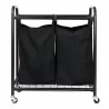 Oceanstar 2-Bag Rolling Laundry Sorter - Bronze - Front - Oceanstar 2-Bag Rolling Laundry Sorter - Bronze - Front