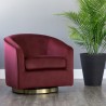 Sunpan Hazel Swivel Lounge Chair in Gold - Burgundy Sky - Lifestyle
