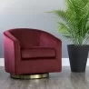 Sunpan Hazel Swivel Lounge Chair in Gold - Burgundy Sky - Lifestyle - Sunpan Hazel Swivel Lounge Chair in Gold - Burgundy Sky - Lifestyle