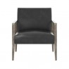 Sunpan Earl Lounge Chair in Ash Grey - Brentwood Charcoal Leather - Front Angle