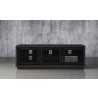Furnitech Signature 64" Contemporary Rustic TV Stand Media Console in American White Oak with an Ebony Finish - Front Angle