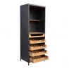 Moe's Home Collection Chefs Teak Wine Bar - Front Side Opened Angle