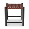 Moe's Home Collection Selby Stool Burgandy - Front Angle