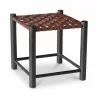 Moe's Home Collection Selby Stool Burgandy - Front Side Angle - Moe's Home Collection Selby Stool Burgandy - Front Side Angle