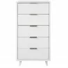 Manhattan Comfort Granville Tall 23.62" Modern Narrow Dresser with 5 Full Extension Drawers in White Front - Manhattan Comfort Granville Tall 23.62" Modern Narrow Dresser with 5 Full Extension Drawers in White Front