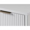 Manhattan Comfort Granville Tall 23.62" Modern Narrow Dresser with 5 Full Extension Drawers in White Top Corner