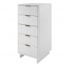 Manhattan Comfort Granville Tall 23.62" Modern Narrow Dresser with 5 Full Extension Drawers in White Other Side
