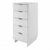 Manhattan Comfort Granville Tall 23.62" Modern Narrow Dresser with 5 Full Extension Drawers in White Other Side - Manhattan Comfort Granville Tall 23.62" Modern Narrow Dresser with 5 Full Extension Drawers in White Other Side