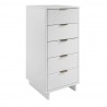 Manhattan Comfort Granville Tall 23.62" Modern Narrow Dresser with 5 Full Extension Drawers in White Side
