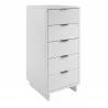 Manhattan Comfort Granville Tall 23.62" Modern Narrow Dresser with 5 Full Extension Drawers in White Side - Manhattan Comfort Granville Tall 23.62" Modern Narrow Dresser with 5 Full Extension Drawers in White Side