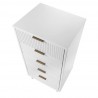 Manhattan Comfort Granville Tall 23.62" Modern Narrow Dresser with 5 Full Extension Drawers in White Top