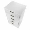 Manhattan Comfort Granville Tall 23.62" Modern Narrow Dresser with 5 Full Extension Drawers in White Top - Manhattan Comfort Granville Tall 23.62" Modern Narrow Dresser with 5 Full Extension Drawers in White Top