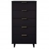 Manhattan Comfort Granville Tall 23.62" Modern Narrow Dresser with 5 Full Extension Drawers in Dark Grey Front