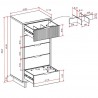 Manhattan Comfort Granville Tall 23.62" Modern Narrow Dresser with 5 Full Extension Drawers Size