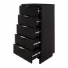 Manhattan Comfort Granville Tall 23.62" Modern Narrow Dresser with 5 Full Extension Drawers in Dark Grey Open - Manhattan Comfort Granville Tall 23.62" Modern Narrow Dresser with 5 Full Extension Drawers in Dark Grey Open
