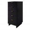 Manhattan Comfort Granville Tall 23.62" Modern Narrow Dresser with 5 Full Extension Drawers in Dark Grey Other Side