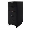 Manhattan Comfort Granville Tall 23.62" Modern Narrow Dresser with 5 Full Extension Drawers in Dark Grey Other Side - Manhattan Comfort Granville Tall 23.62" Modern Narrow Dresser with 5 Full Extension Drawers in Dark Grey Other Side