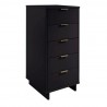 Manhattan Comfort Granville Tall 23.62" Modern Narrow Dresser with 5 Full Extension Drawers in Dark Grey Side