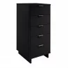 Manhattan Comfort Granville Tall 23.62" Modern Narrow Dresser with 5 Full Extension Drawers in Dark Grey Side - Manhattan Comfort Granville Tall 23.62" Modern Narrow Dresser with 5 Full Extension Drawers in Dark Grey Side