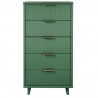 Manhattan Comfort Granville Tall 23.62" Modern Narrow Dresser with 5 Full Extension Drawers in Sage Green Front