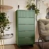 Manhattan Comfort Granville Tall 23.62" Modern Narrow Dresser with 5 Full Extension Drawers in Sage Green - Manhattan Comfort Granville Tall 23.62" Modern Narrow Dresser with 5 Full Extension Drawers in Sage Green