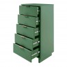 Manhattan Comfort Granville Tall 23.62" Modern Narrow Dresser with 5 Full Extension Drawers in Sage Green Open