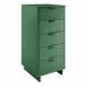Manhattan Comfort Granville Tall 23.62" Modern Narrow Dresser with 5 Full Extension Drawers in Sage Green Other Side - Manhattan Comfort Granville Tall 23.62" Modern Narrow Dresser with 5 Full Extension Drawers in Sage Green Other Side