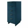 Manhattan Comfort Granville Tall 23.62" Modern Narrow Dresser with 5 Full Extension Drawers in Midnight Blue Side - Manhattan Comfort Granville Tall 23.62" Modern Narrow Dresser with 5 Full Extension Drawers in Midnight Blue Side