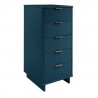 Manhattan Comfort Granville Tall 23.62" Modern Narrow Dresser with 5 Full Extension Drawers in Midnight Blue Side