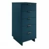 Manhattan Comfort Granville Tall 23.62" Modern Narrow Dresser with 5 Full Extension Drawers in Midnight Blue Side - Manhattan Comfort Granville Tall 23.62" Modern Narrow Dresser with 5 Full Extension Drawers in Midnight Blue Side