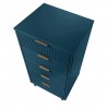 Manhattan Comfort Granville Tall 23.62" Modern Narrow Dresser with 5 Full Extension Drawers in Midnight Blue Top