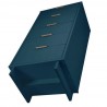 Manhattan Comfort Granville Tall 23.62" Modern Narrow Dresser with 5 Full Extension Drawers in Midnight Blue Bottom