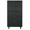 Manhattan Comfort Granville Tall 23.62" Modern Narrow Dresser with 5 Full Extension Drawers in Black Front - Manhattan Comfort Granville Tall 23.62" Modern Narrow Dresser with 5 Full Extension Drawers in Black Front
