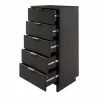 Manhattan Comfort Granville Tall 23.62" Modern Narrow Dresser with 5 Full Extension Drawers in Black Open - Manhattan Comfort Granville Tall 23.62" Modern Narrow Dresser with 5 Full Extension Drawers in Black Open