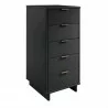 Manhattan Comfort Granville Tall 23.62" Modern Narrow Dresser with 5 Full Extension Drawers in Black Side - Manhattan Comfort Granville Tall 23.62" Modern Narrow Dresser with 5 Full Extension Drawers in Black Side